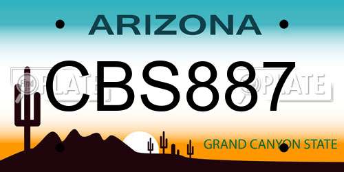 CBS887 Arizona License Plate