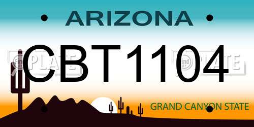 CBT1104 Arizona License Plate