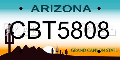 CBT5808 Arizona License Plate