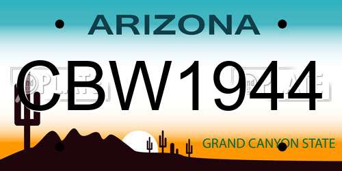 CBW1944 Arizona License Plate