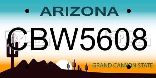 CBW5608 Arizona License Plate