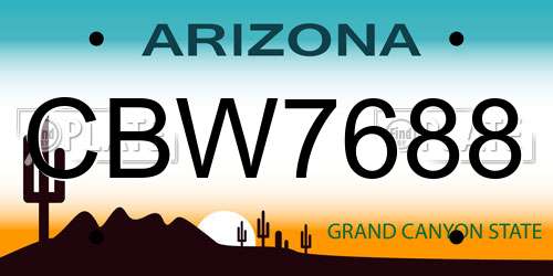 CBW7688 Arizona License Plate
