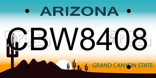 CBW8408 Arizona License Plate