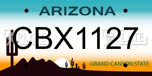 CBX1127 Arizona License Plate