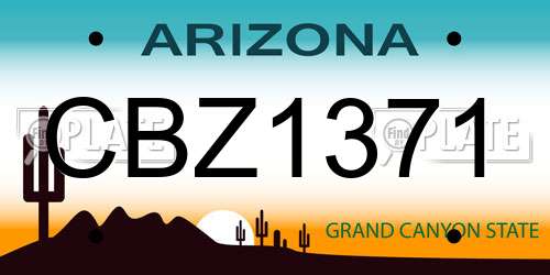 CBZ1371 Arizona License Plate