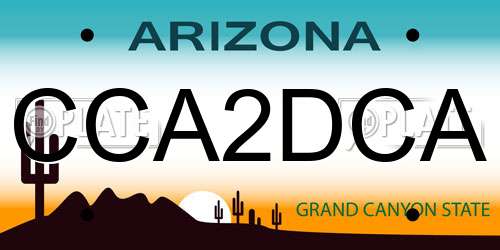 CCA2DCA Arizona License Plate