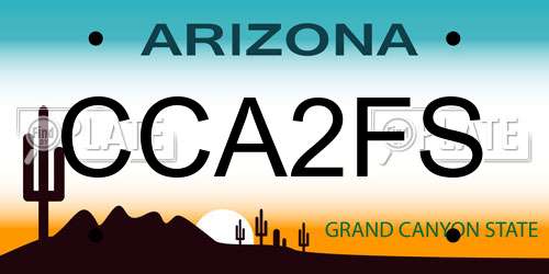 CCA2FS Arizona License Plate