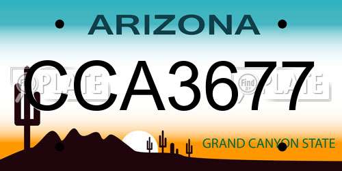 CCA3677 Arizona License Plate