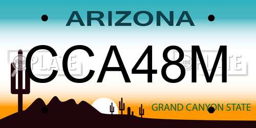 CCA48M Arizona License Plate