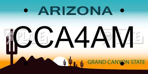 CCA4AM Arizona License Plate