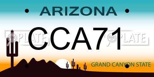 CCA71 Arizona License Plate