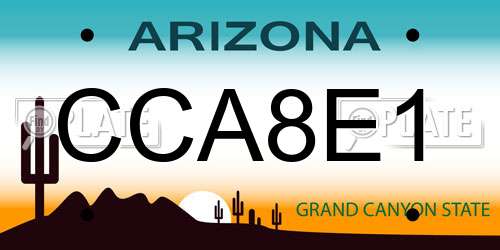 CCA8E1 Arizona License Plate