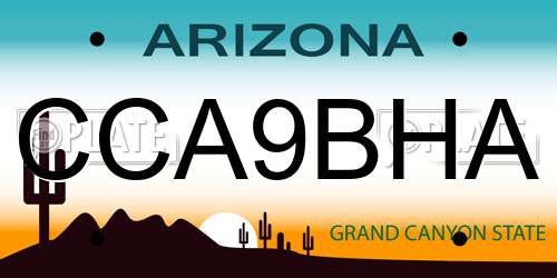 CCA9BHA Arizona License Plate