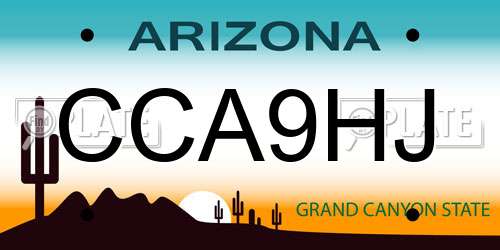 CCA9HJ Arizona License Plate
