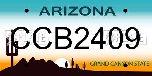 CCB2409 Arizona License Plate