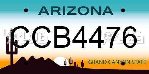 CCB4476 Arizona License Plate