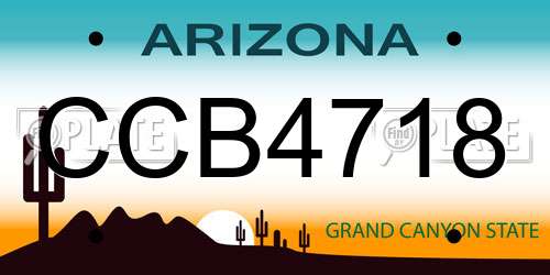 CCB4718 Arizona License Plate