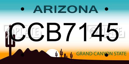 CCB7145 Arizona License Plate