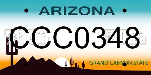 CCC0348 Arizona License Plate
