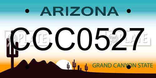 CCC0527 Arizona License Plate