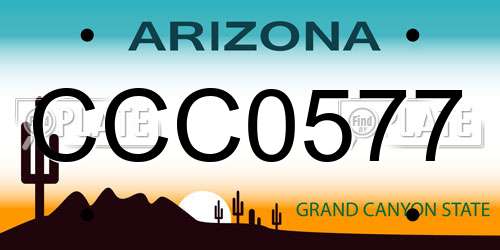 CCC0577 Arizona License Plate