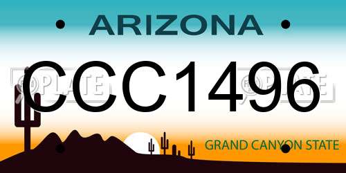 CCC1496 Arizona License Plate