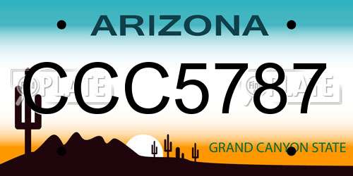 CCC5787 Arizona License Plate