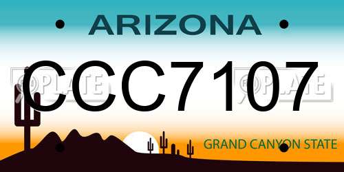 CCC7107 Arizona License Plate