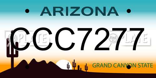 CCC7277 Arizona License Plate