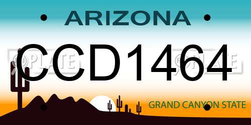 CCD1464 Arizona License Plate