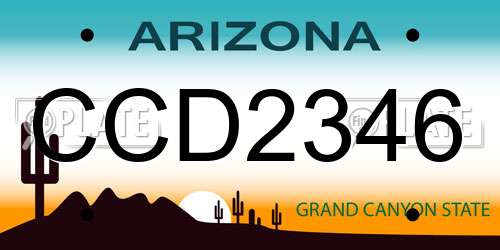 CCD2346 Arizona License Plate