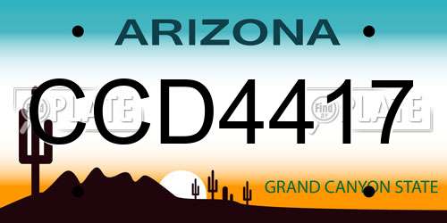 CCD4417 Arizona License Plate