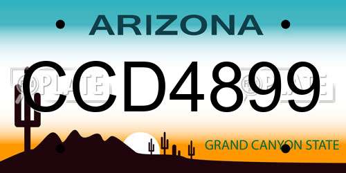 CCD4899 Arizona License Plate