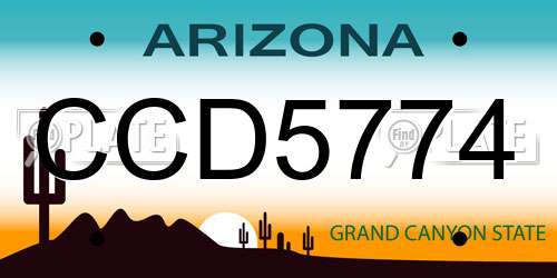 CCD5774 Arizona License Plate