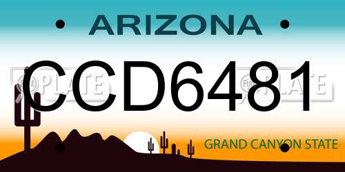 CCD6481 Arizona License Plate