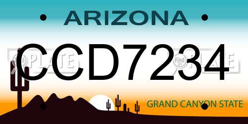 CCD7234 Arizona License Plate