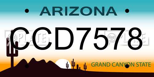 CCD7578 Arizona License Plate