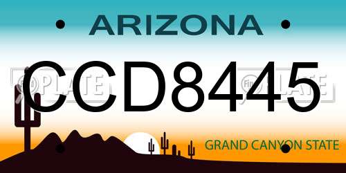 CCD8445 Arizona License Plate