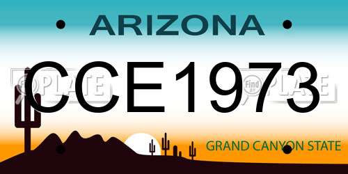 CCE1973 Arizona License Plate
