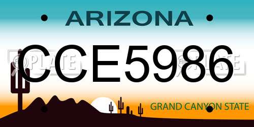 CCE5986 Arizona License Plate