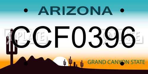 CCF0396 Arizona License Plate