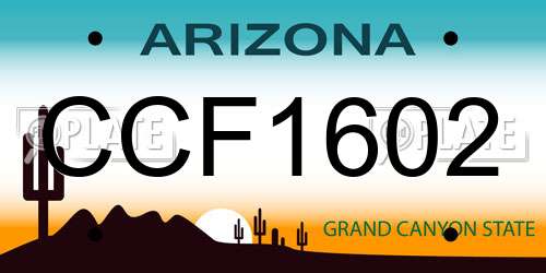 CCF1602 Arizona License Plate