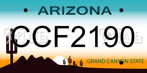 CCF2190 Arizona License Plate