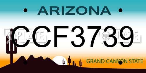 CCF3739 Arizona License Plate