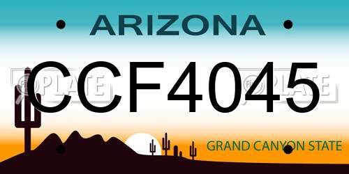 CCF4045 Arizona License Plate