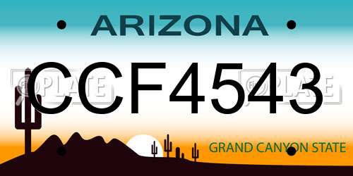 CCF4543 Arizona License Plate