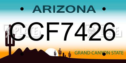CCF7426 Arizona License Plate