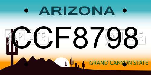 CCF8798 Arizona License Plate