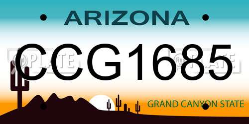 CCG1685 Arizona License Plate