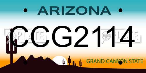 CCG2114 Arizona License Plate